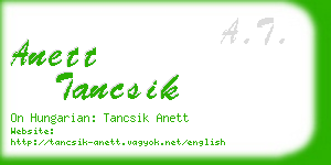 anett tancsik business card